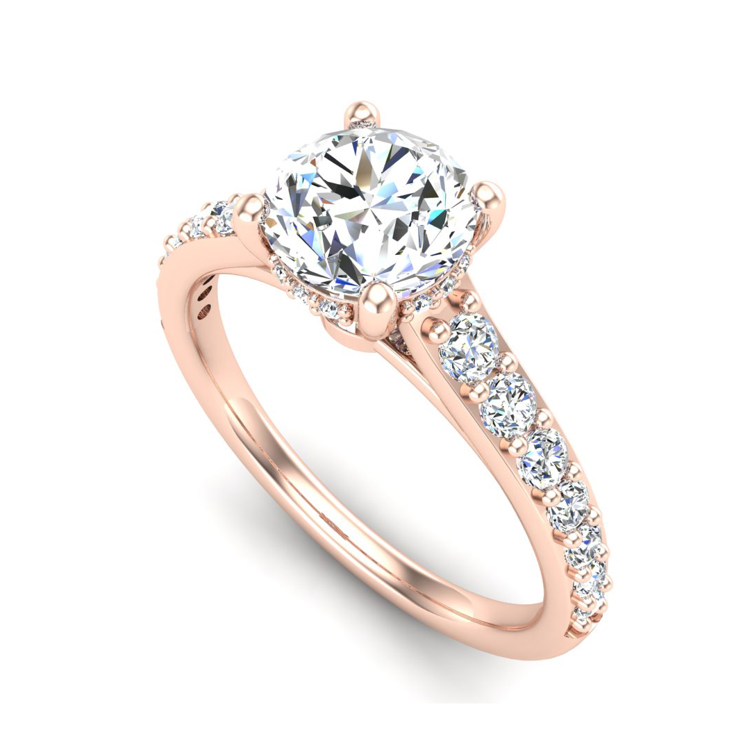 Abigail Pave Engagement Ring with hidden halo